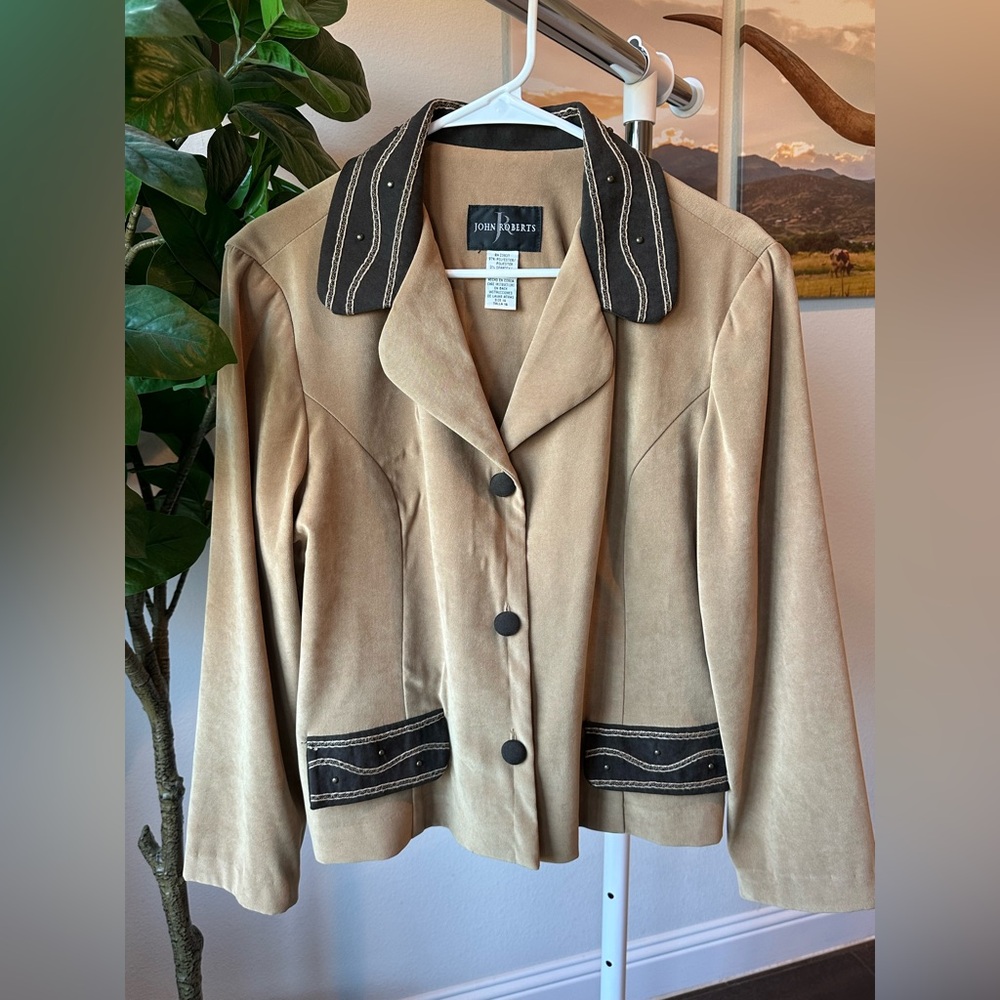 Tan Jacket with Black Accents